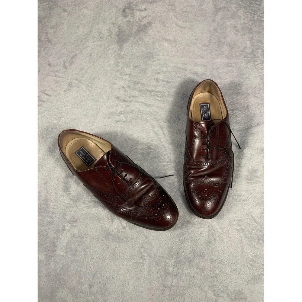 Bostonian Impression Mens wingtip brogue dress shoes US 11 Burgundy leather
